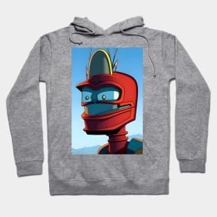 Red funny robot Hoodie